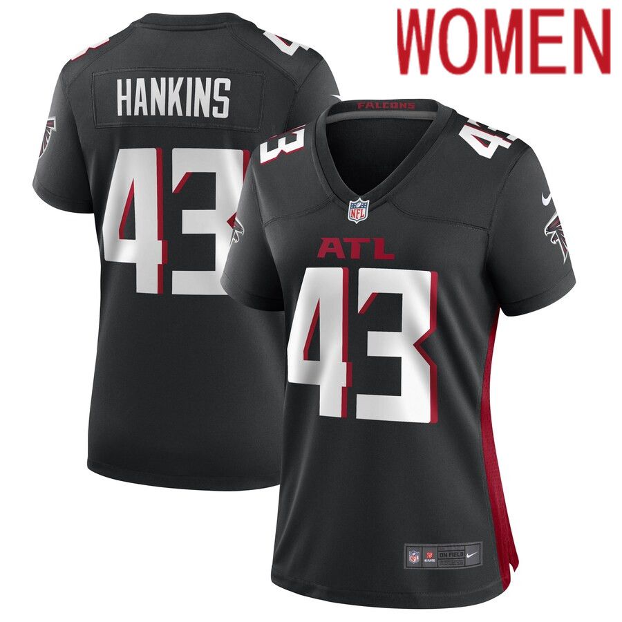 Women Atlanta Falcons 43 Matt Hankins Nike Black Game Player NFL Jersey